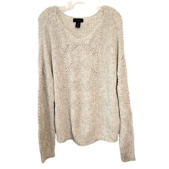 Rachel Rachel Roy Gray Pointelle Knit Sweater Size XL - Picture 1 of 5